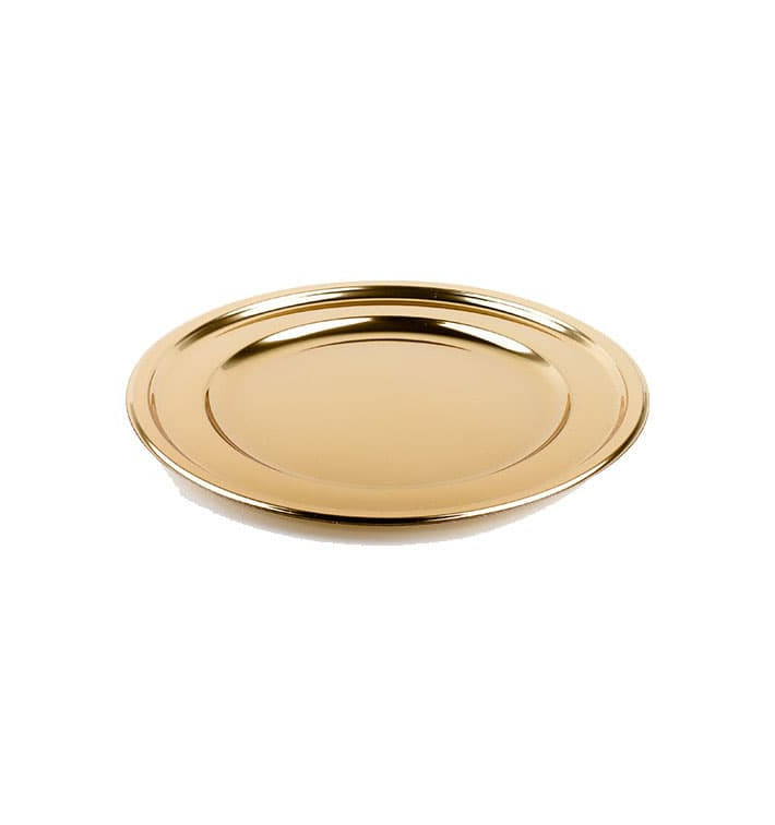 Plastic Charger Plate Round Shape Gold 30 cm (5 Units) 