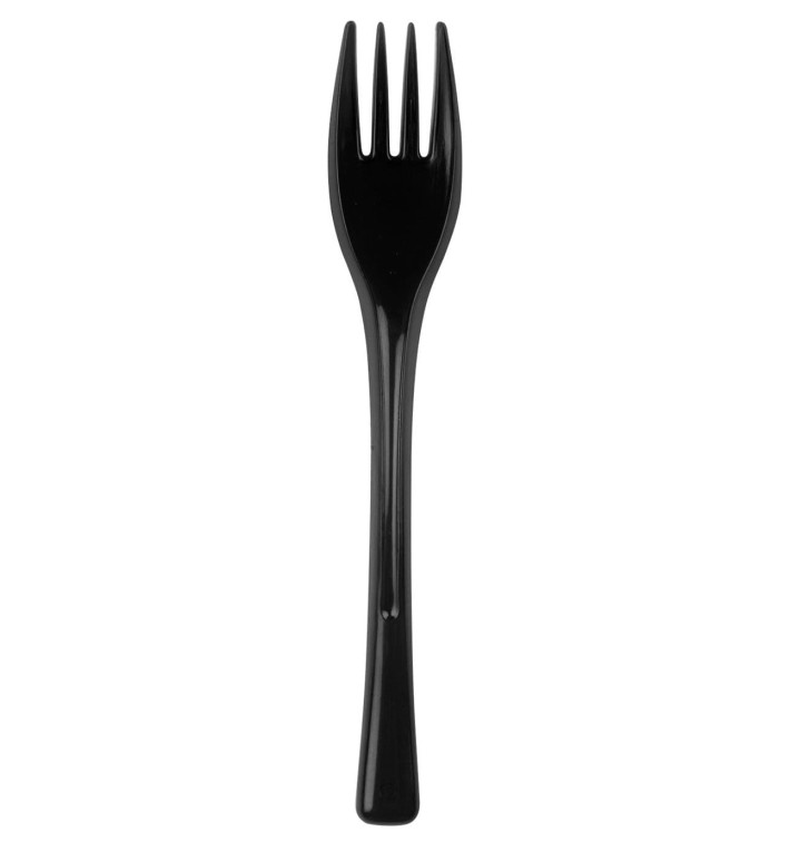 Plastic Fork PS "Fly" Black 14cm (50 Units) 