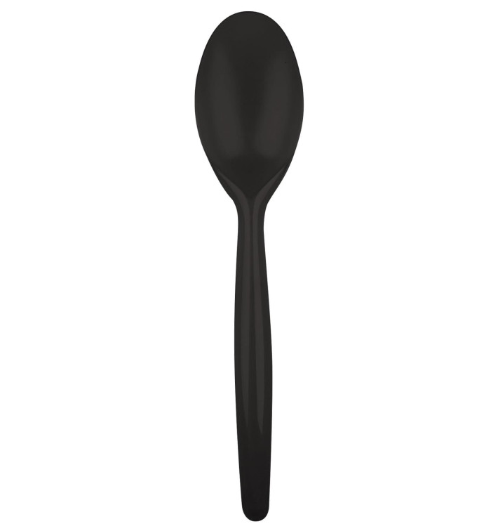 Plastic Spoon PS "Easy" Black 18,5 cm (20 Units) 