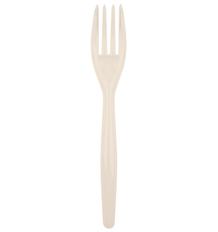 Plastic Fork PS "Easy" Cream 18cm (20 Units) 