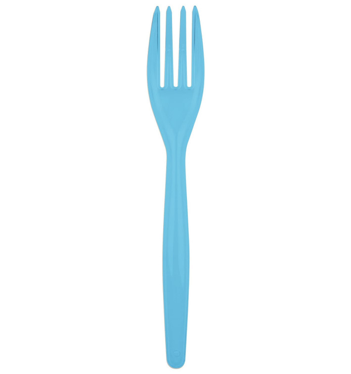 Plastic Fork PS "Easy" Turquoise 18cm (20 Units) 