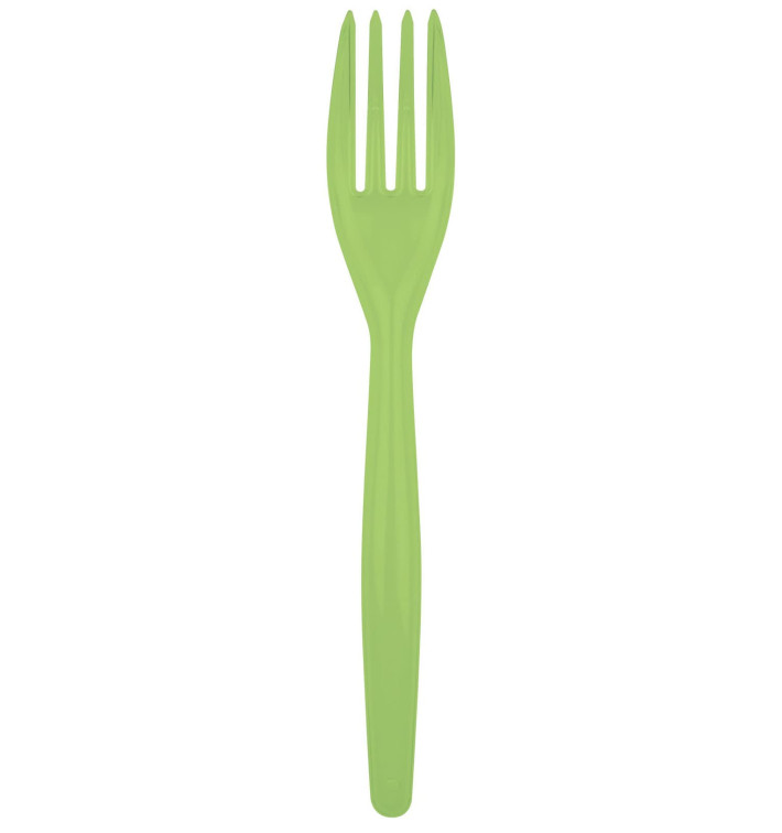 Plastic Fork PS "Easy" Lime Green 18cm (20 Units) 