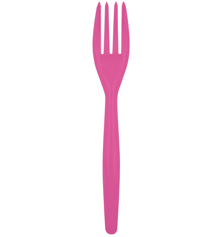 Plastic Fork PS "Easy" Fuchsia 18cm (500 Units)