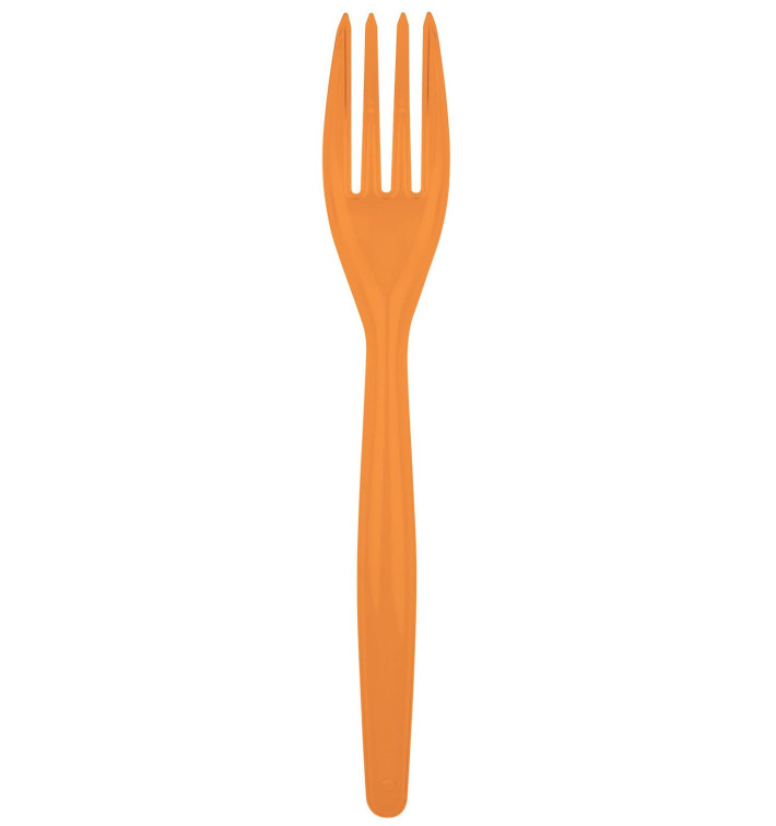 Plastic Fork PS "Easy" Orange 18cm (20 Units) 