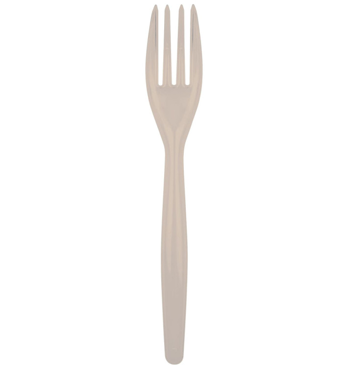 Plastic Fork PS "Easy" Beige 18cm (500 Units)