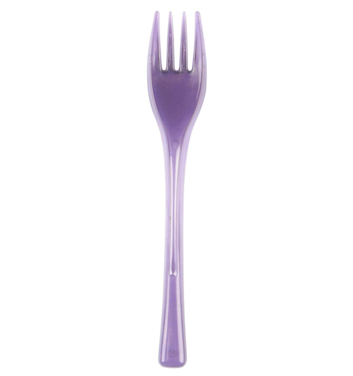 Plastic Fork PS "Fly" Lilac Clear 14cm (50 Units) 