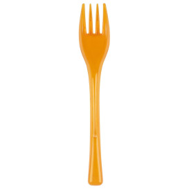 Plastic Fork PS "Fly" Orange Clear 14cm (50 Units) 