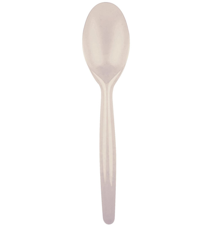 Plastic Spoon PS "Easy" Beige 18,5 cm (20 Units) 