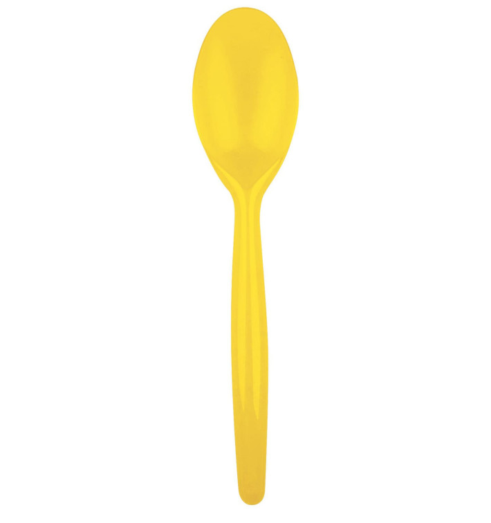 Plastic Spoon PS "Easy" Yellow 18,5 cm (20 Units) 