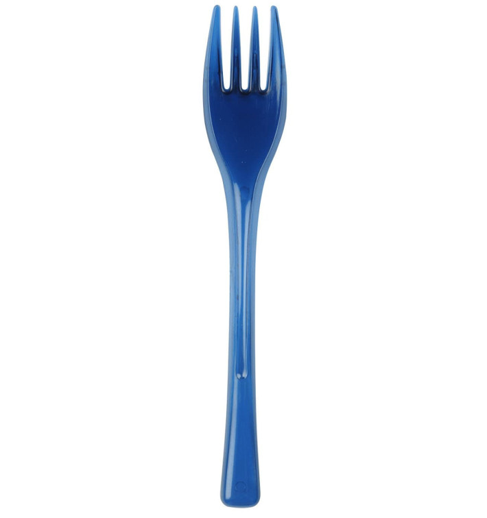 Plastic Fork PS "Fly" Blue Clear 14cm (50 Units) 