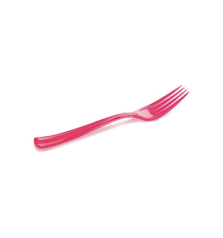 Plastic Fork Premium Raspberry 19 cm (180 Units)