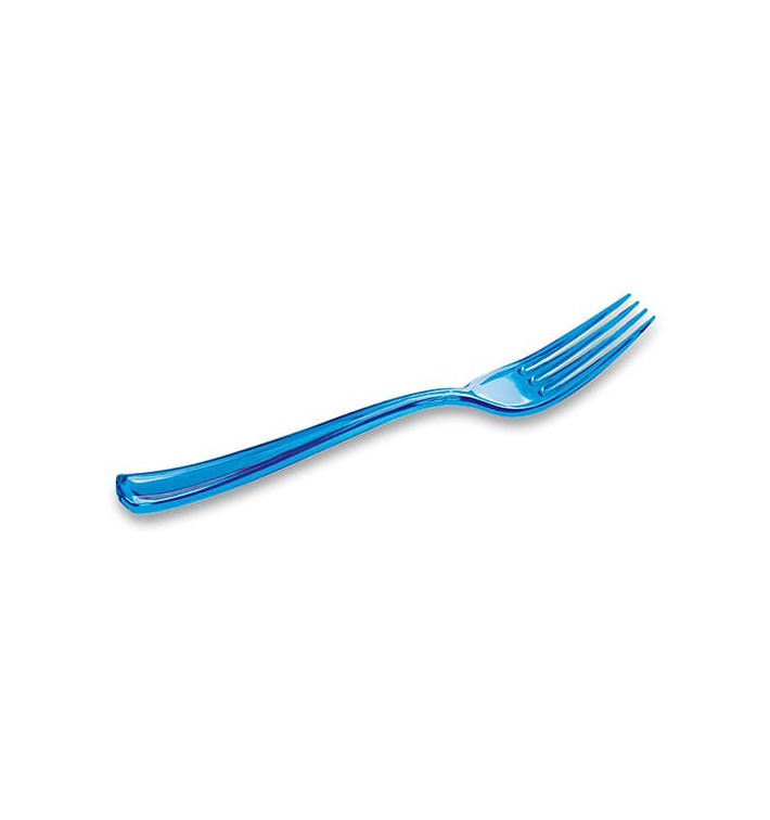 Plastic Fork Premium Turquoise 19cm (10 Units) 