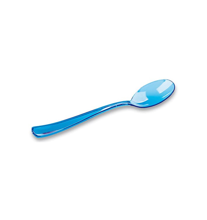 Plastic Spoon Premium Turquoise 16cm (10 Units) 