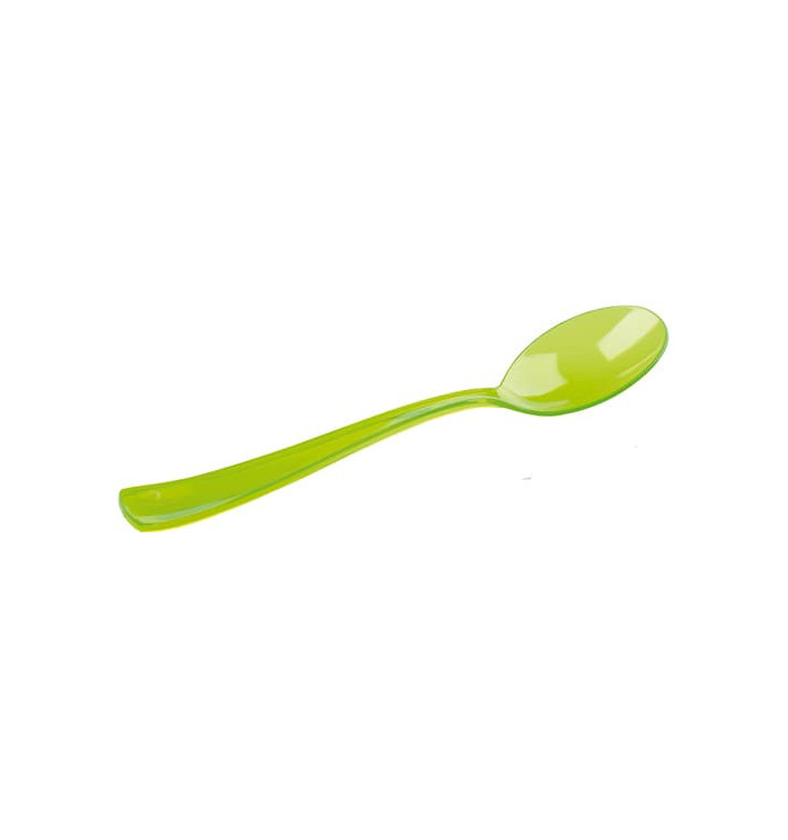 Plastic Spoon Premium Green 16cm (10 Units) 