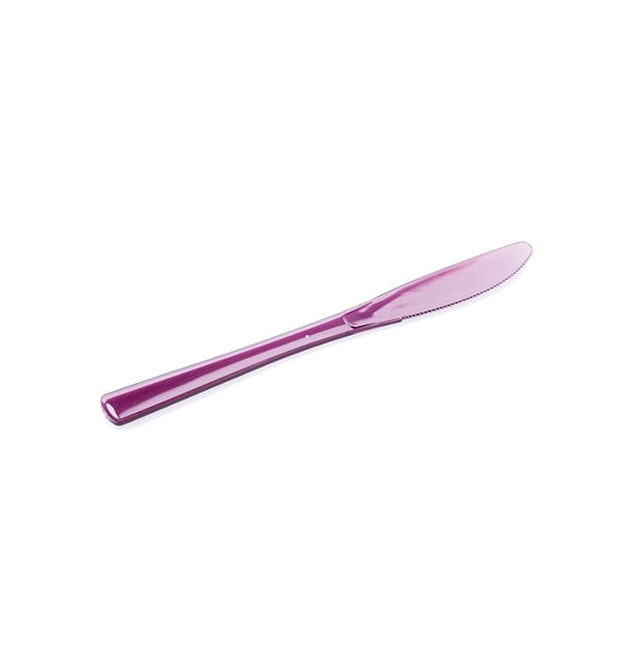 Plastic Knife Premium Eggplant 20cm (250 Units)