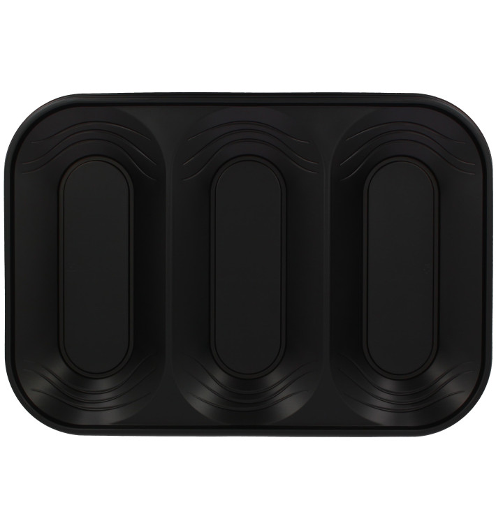 Plastic Tray Microwavable "X-Table" 3C Black 33x23cm (30 Units)