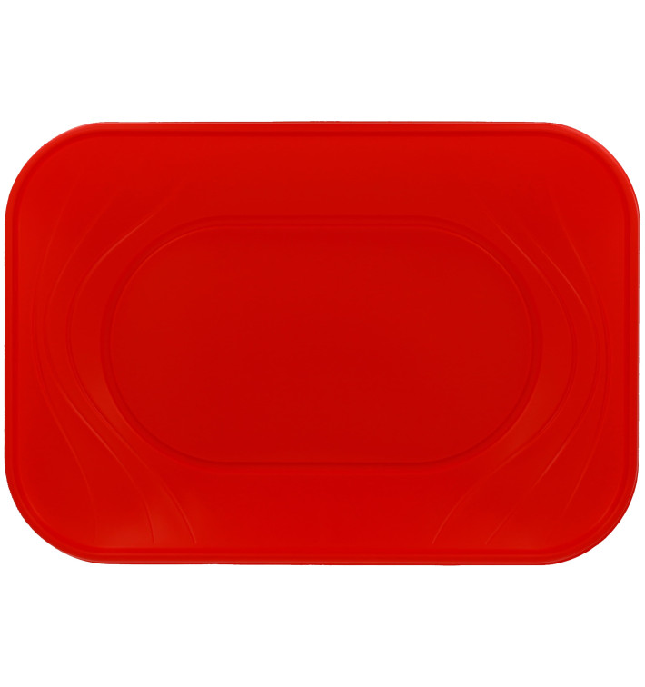 Plastic Tray Microwavable "X-Table" Red 33x23cm (60 Units)