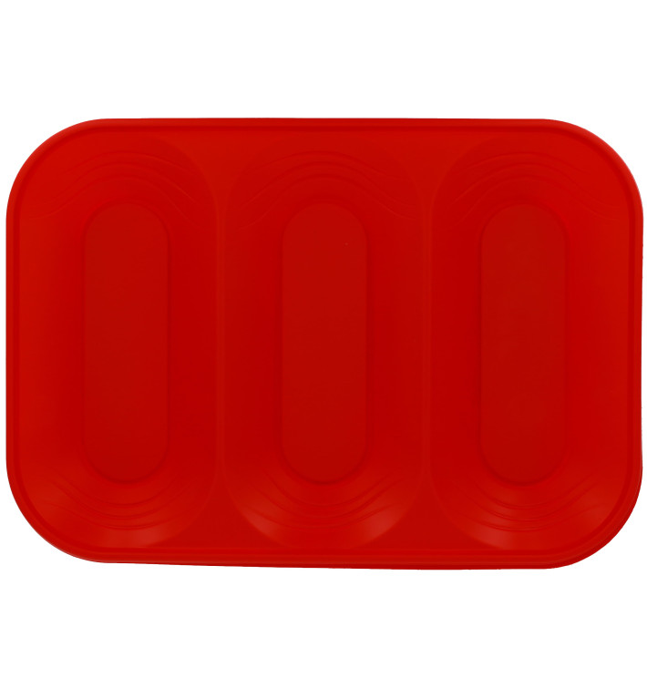 Plastic Tray Microwavable "X-Table" 3C Red 33x23cm (2 Units) 