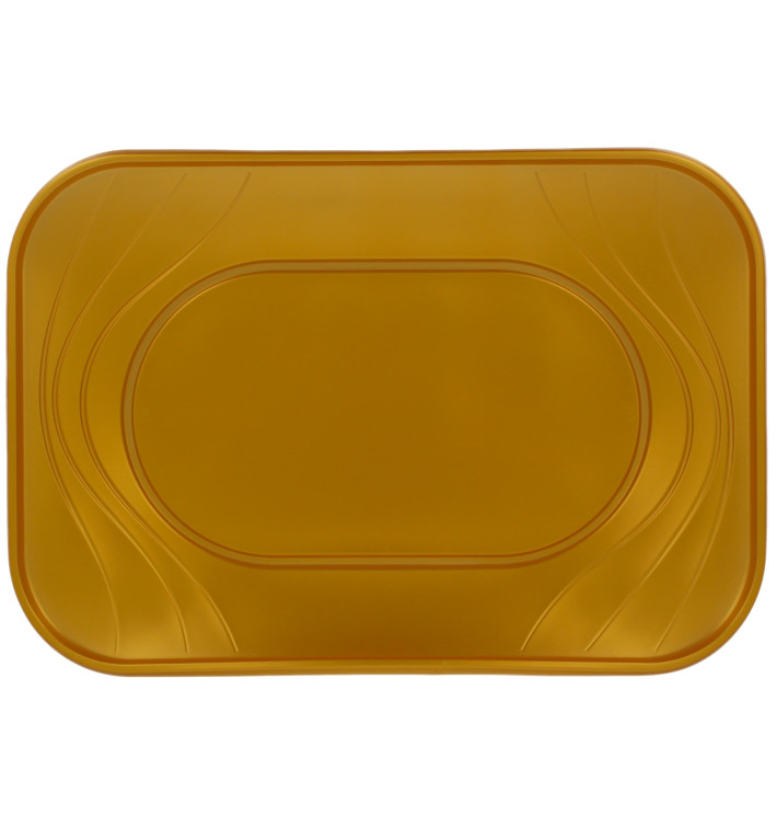 Plastic Tray Microwavable "X-Table" Gold 33x23cm (2 Units) 