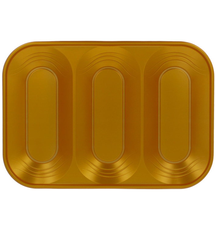 Plastic Tray Microwavable "X-Table" 3C Gold 33x23cm (2 Units) 