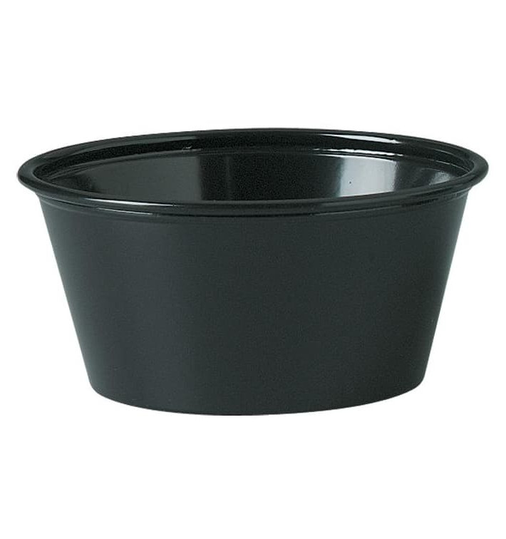 Plastic Souffle Cup PS Black 100ml Ø7,3cm (2500 Units)