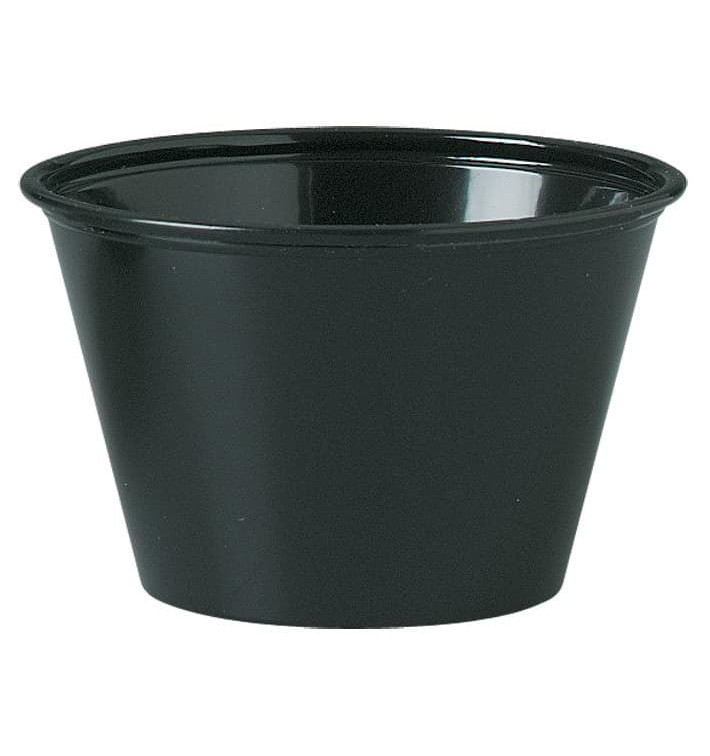 Plastic Souffle Cup PS Black 120ml Ø7,3cm (250 Units)  