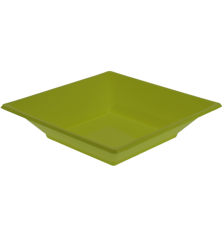 Plastic Plate Deep Square shape Pistachio Green 17 cm (750 Units)