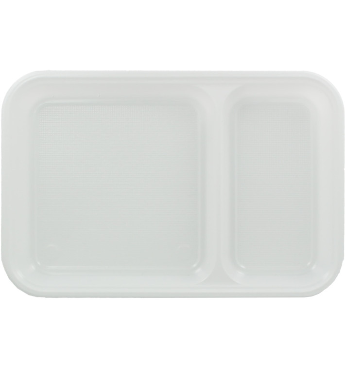 Plastic Compartment Tray White 2C 27x18cm (300 Units)