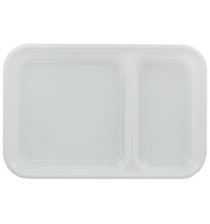 Plastic Compartment Tray White 2C 27x18cm (50 Units) 