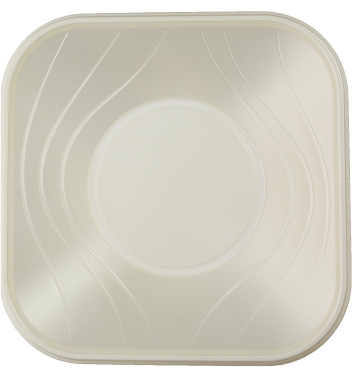 Plastic Bowl PP Square shape "X-Table" Pearl 18x18cm (8 Units) 