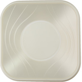 Plastic Bowl PP Square shape "X-Table" Pearl 18x18cm (120 Units)