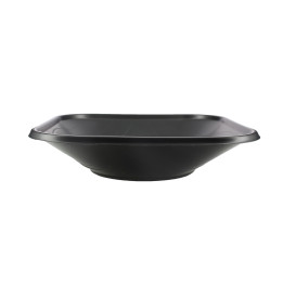 Plastic Bowl PP Square shape "X-Table" Black 18x18cm (8 Units) 