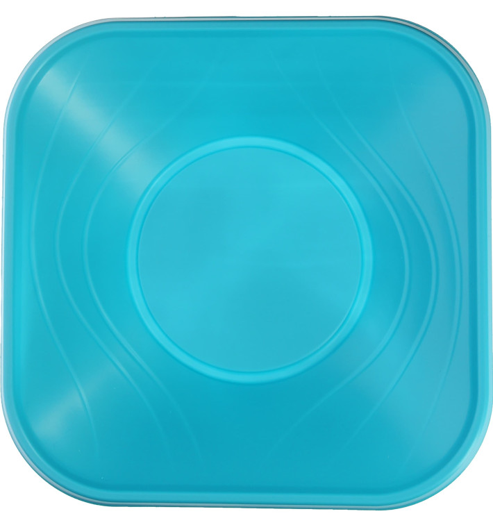 Plastic Bowl PP Square shape "X-Table" Turquoise 18x18cm (8 Units) 