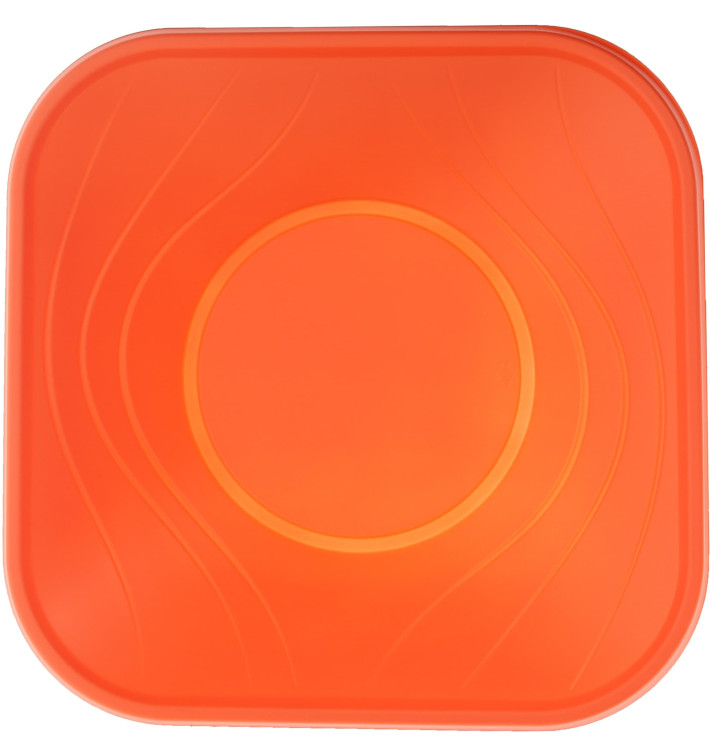 Plastic Bowl PP Square shape "X-Table" Orange 18x18cm (8 Units) 