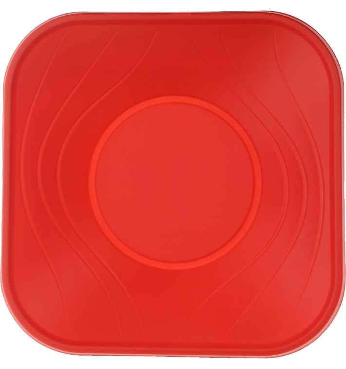 Plastic Bowl PP Square shape "X-Table" Red 18x18cm (120 Units)