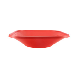 Plastic Bowl PP Square shape "X-Table" Red 18x18cm (120 Units)