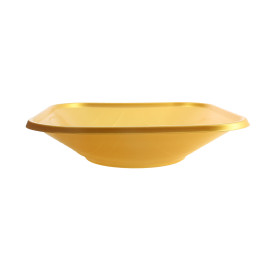 Plastic Bowl PP Square shape "X-Table" Gold 18x18cm (8 Units) 