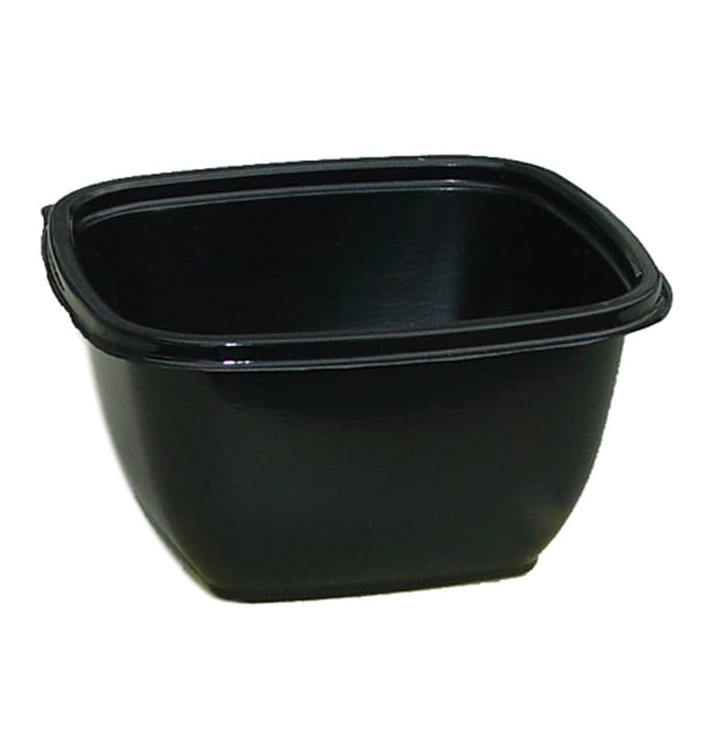 Plastic Bowl PET Black 375ml 12,5x12,5x5cm (50 Units) 