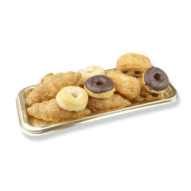 Plastic Tray Rectangular Shape Gold 35x16cm (5 Units) 