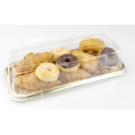 Plastic Tray Rectangular Shape Gold 35x16cm (5 Units) 