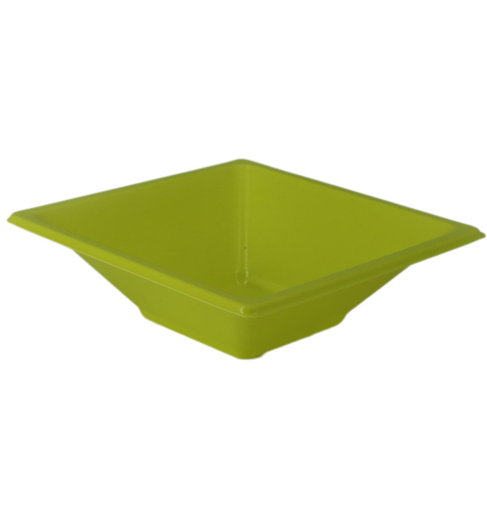 Plastic Bowl PS Square shape Pistachio 12x12cm (12 Units) 