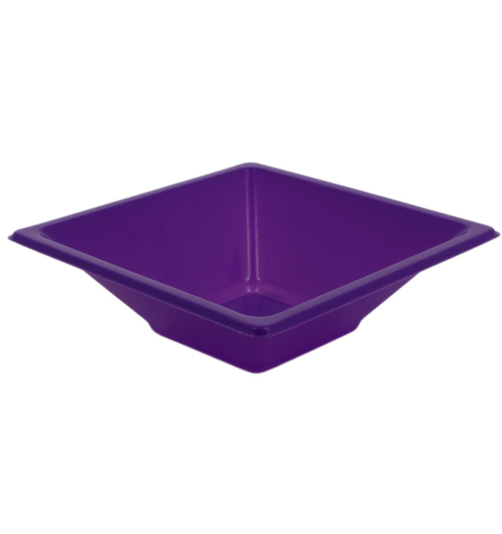 Plastic Bowl PS Square shape Lilac 12x12cm (25 Units) 