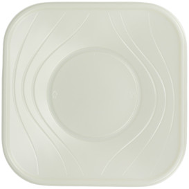 Plastic Plate PP "X-Table" Square shape Pearl 18 cm (8 Units) 