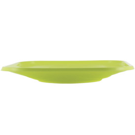 Plastic Plate PP "X-Table" Square shape Lime 18 cm (8 Units) 