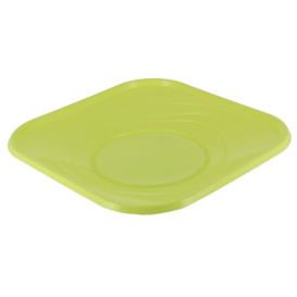 Plastic Plate PP "X-Table" Square shape Lime 18 cm (120 Units)