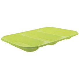 Plastic Tray Microwavable "X-Table" 3C Lime Green 33x23cm (2 Units) 