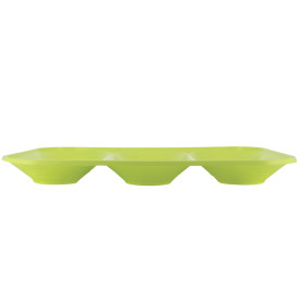 Plastic Tray Microwavable "X-Table" 3C Lime Green 33x23cm (2 Units) 