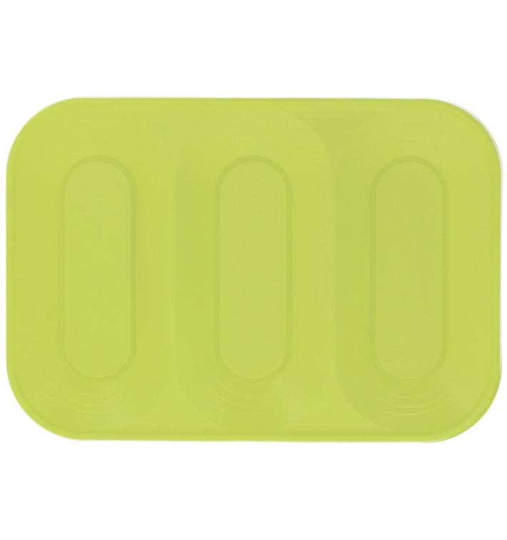 Plastic Tray Microwavable "X-Table" 3C Lime Green 33x23cm (2 Units) 