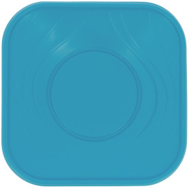 Plastic Plate PP "X-Table" Square shape Turquoise 18 cm (8 Units) 