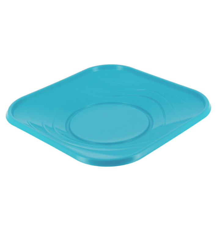 Plastic Plate PP "X-Table" Square shape Turquoise 18 cm (8 Units) 